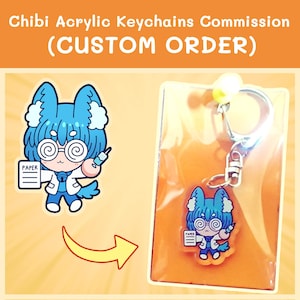 Chibi Acrylic Keychains Commission (Double-Sided Charm)(CUSTOM ORDER)