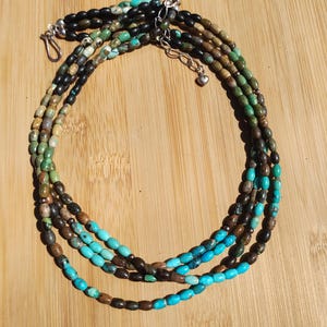 Jay King DTR mine finds Turquoise 4 strand necklace 925 Sterling Silver Desert Rose Trading Stunning