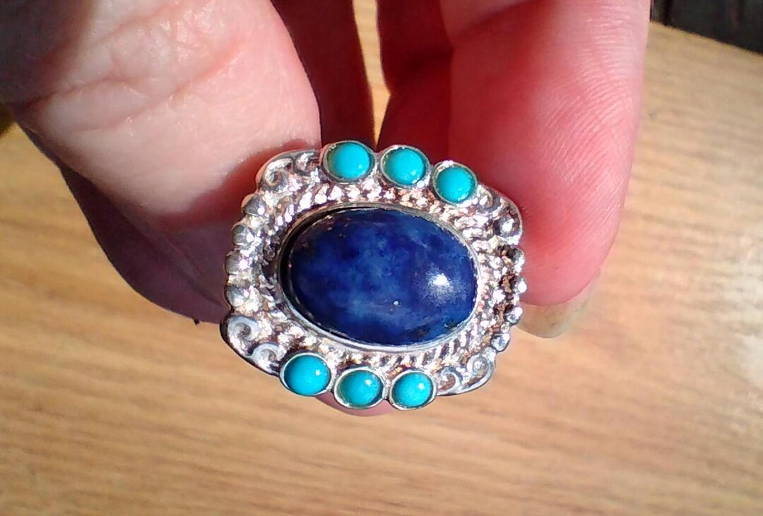Jay King DTR Mine Finds Lapis Turquoise Ring 925 Sterling Size 8 - Etsy