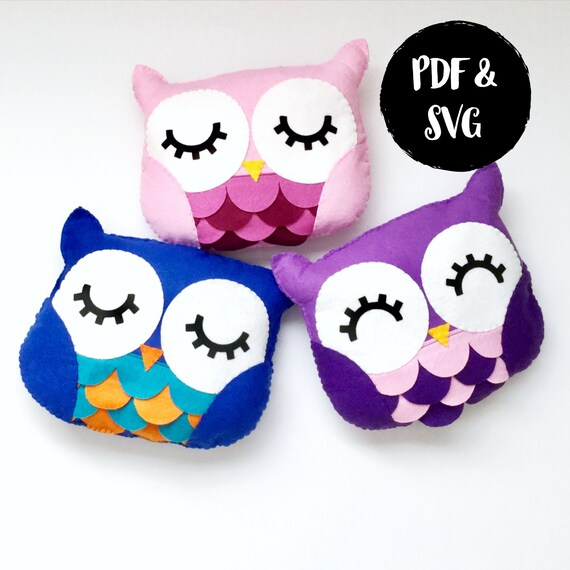 Pdf Svg Pattern Diy Felt Owl Stuffie Felt Crafts Nursery Etsy