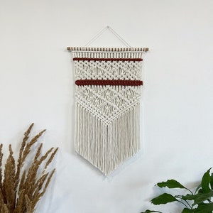 Macrame wall hanging, boho decor, macrame decor, bohemian woven wall art, macrame backdrop, headboard macrame, beige and terracotta decor