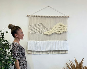 Macrame wall hanging, woven wall hanging, wall tapestry, boho wall decor, macrame decor, bohemian woven wall art, macrame backdrop, wall art