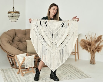 Large macrame wall hanging, macrame backdrop, bedroom wall hanging decor, macrame headboard, woven wall hanging decor, tapestry wall hanging