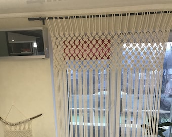 Macrame cortina de ventana Macrame divisor de puerta Boho cortina de macrame Cortina de puerta de Macrame Cortina de puerta de Boho Cortina divisora de habitación Macrame cortina divisora de habitaciones