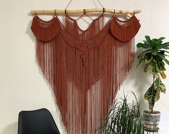 Rusty macrame, terracotta macrame, orange macrame, large macrame wall hanging, big macrame, macrame decor, macrame wall hanging, wall decor