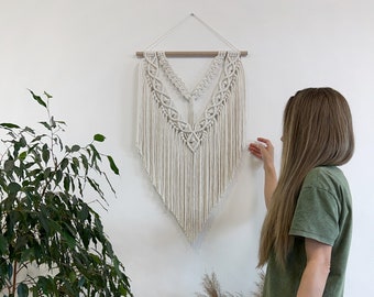 Macrame wall hanging, macrame backdrop, bedroom wall hanging decor, macrame headboard, woven wall hanging decor, macrame curtain, wall art