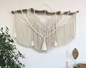 Extra large macrame wall hanging with tassel, wall hanging macrame, boho wall decor, macrame wall decor, housewarming gift, macrame wall art