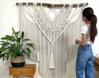Extra large macrame wall hanging with tassels, big macrame, boho wall decor, macrame decor, housewarming gift , modern macrame, wall art