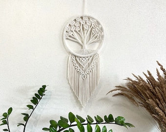 Tree of life  macrame wall hanging,  macrame wall art for living room, bedroom or nurcery, circle macrame decor, macrame tree with leaves