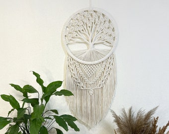 Large tree of life macrame wall hanging, macrame wall art for living room, bedroom, kids or nurcery, wall decor, macrame tree with leaves
