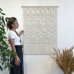 Large macrame wall hanging, Woven wall tapestry, Macrame wall decor, Boho wall decor, Geometric macrame wall art, Macrame backdrop