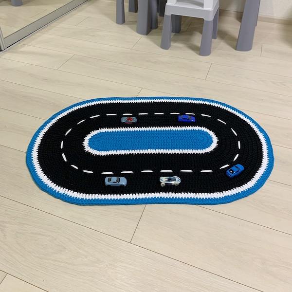 Crochet Race Track Rug Etsy