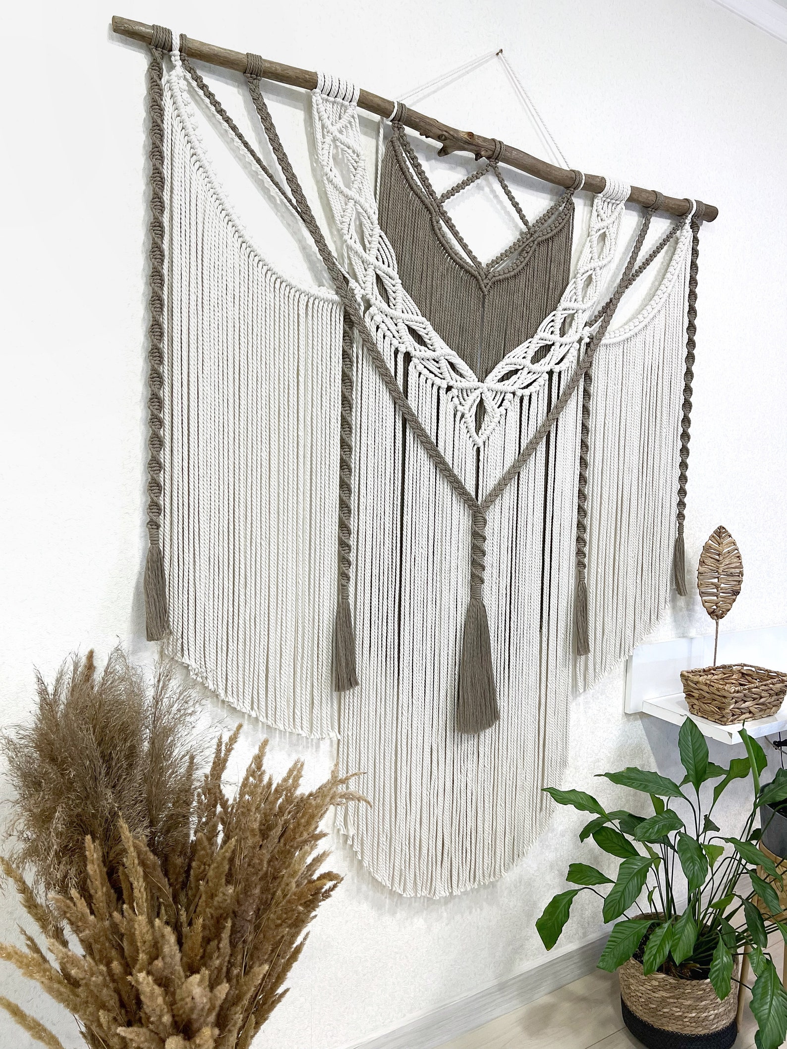 Extra Large Macrame Wall Hanging With Tassels, Big Macrame, Boho Wall ...