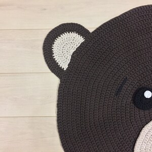 Brown teddy bear rug, Nursery rug, Rug for kids, Baby rug, Kids mat, Carpet for kids, Crochet carpet, Crochet mat, Teddy bear kids room rug image 8