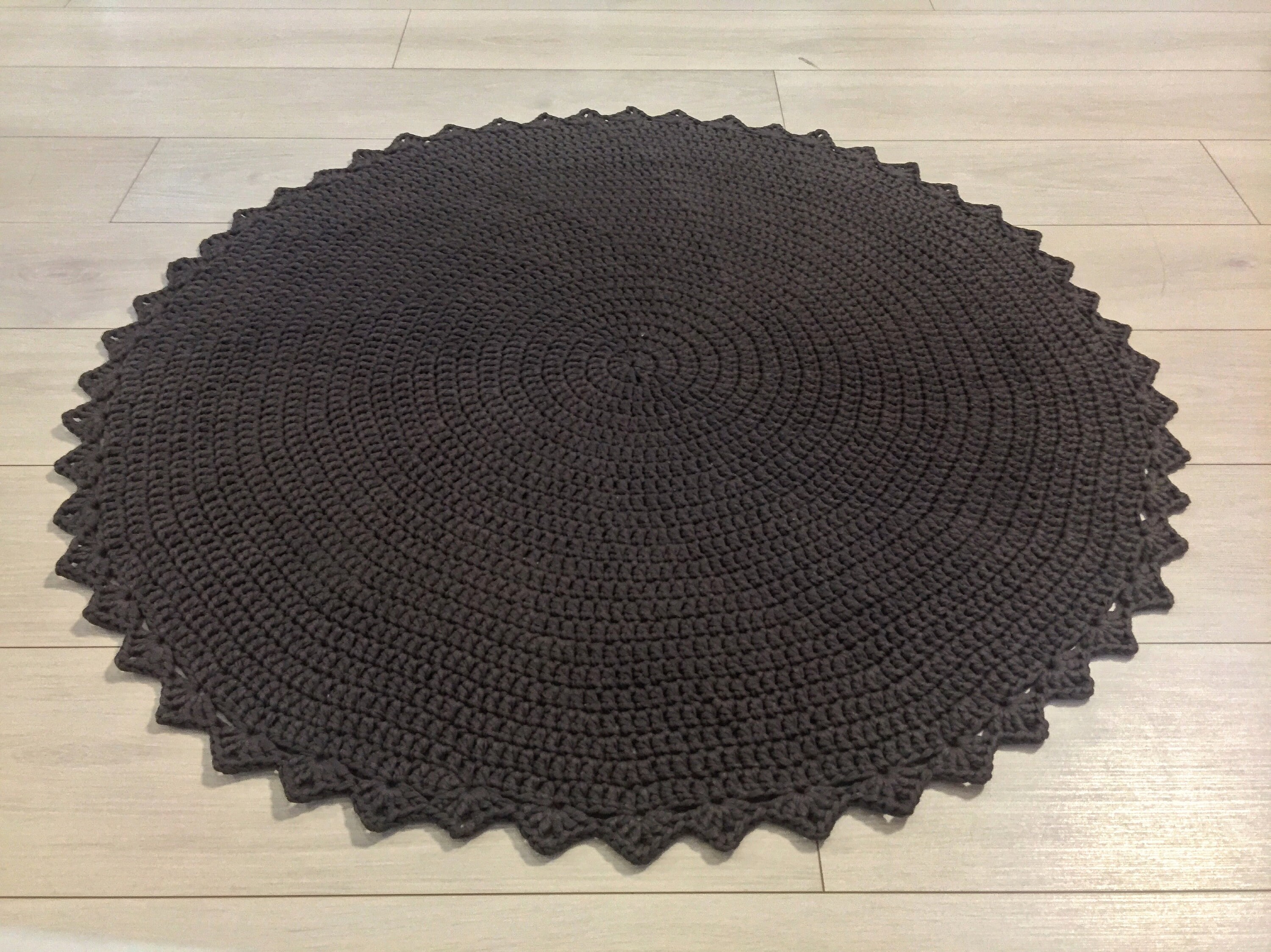 Brown Round Rug Crochet Circle Rug Round Rug Door Mat Round Carpet ...