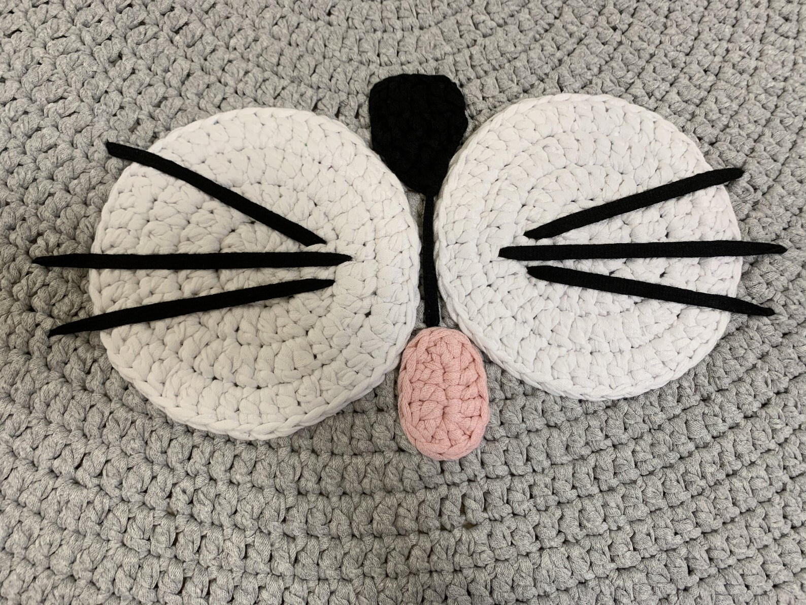 Nursery Crochet Cat Rug Animal Circle Rug Rug for Kids Room Etsy