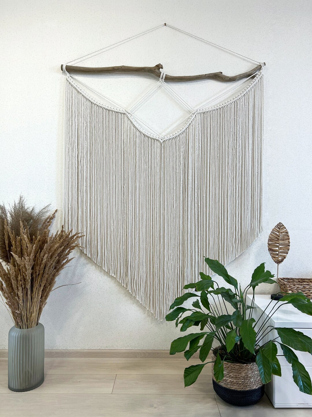 Image result for Large Macrame Wall Hanging, Minimalist Macrame Wall Decor, Simple ...