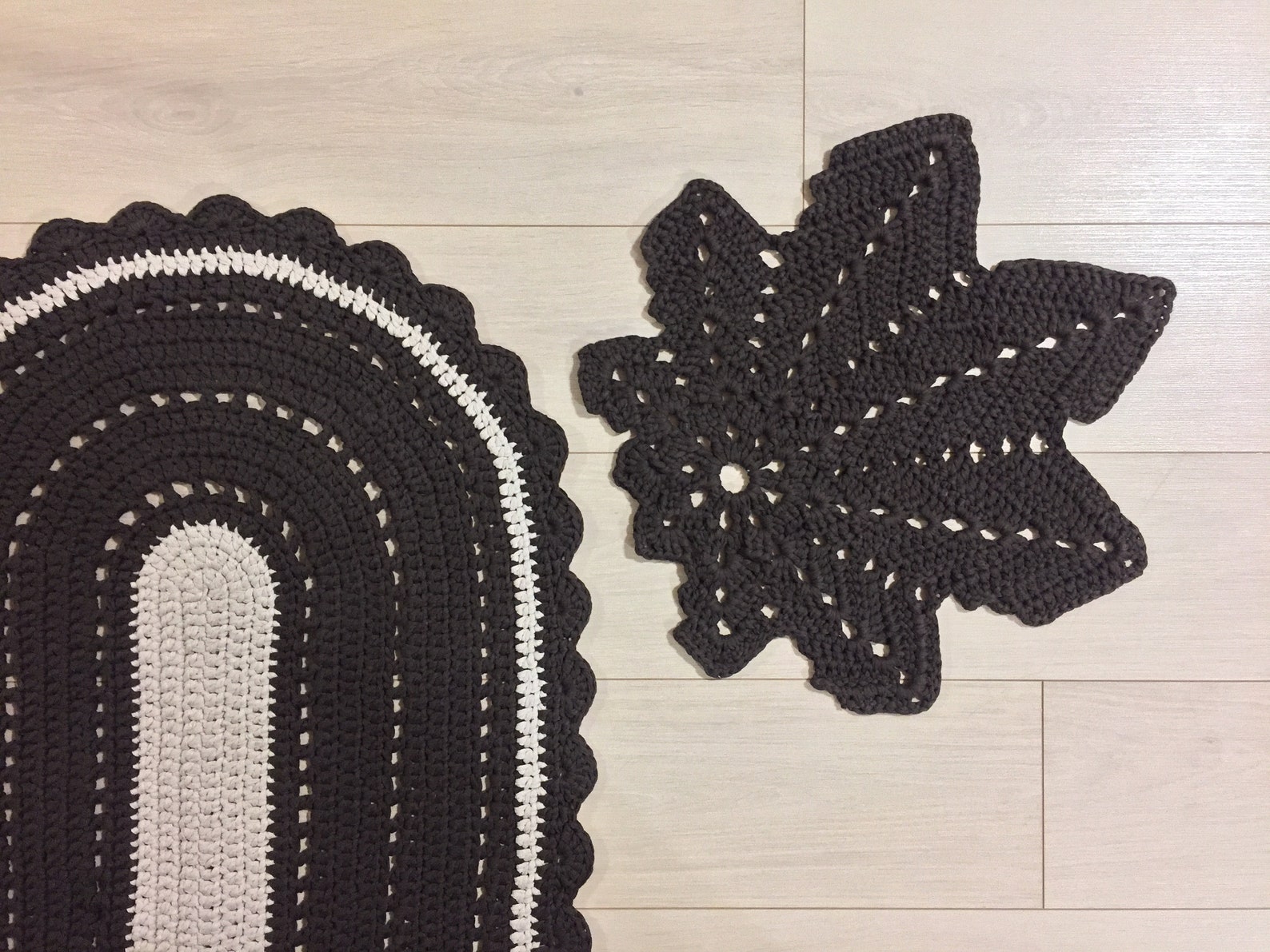 Brown Oval Rug Crochet Oval Rug Oval Carpet Small Area Rug Etsy