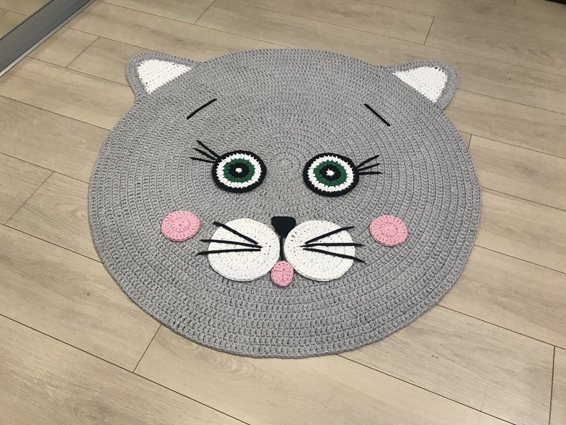 Cat rug round rug nursery rug сarpet for kids rug for Etsy