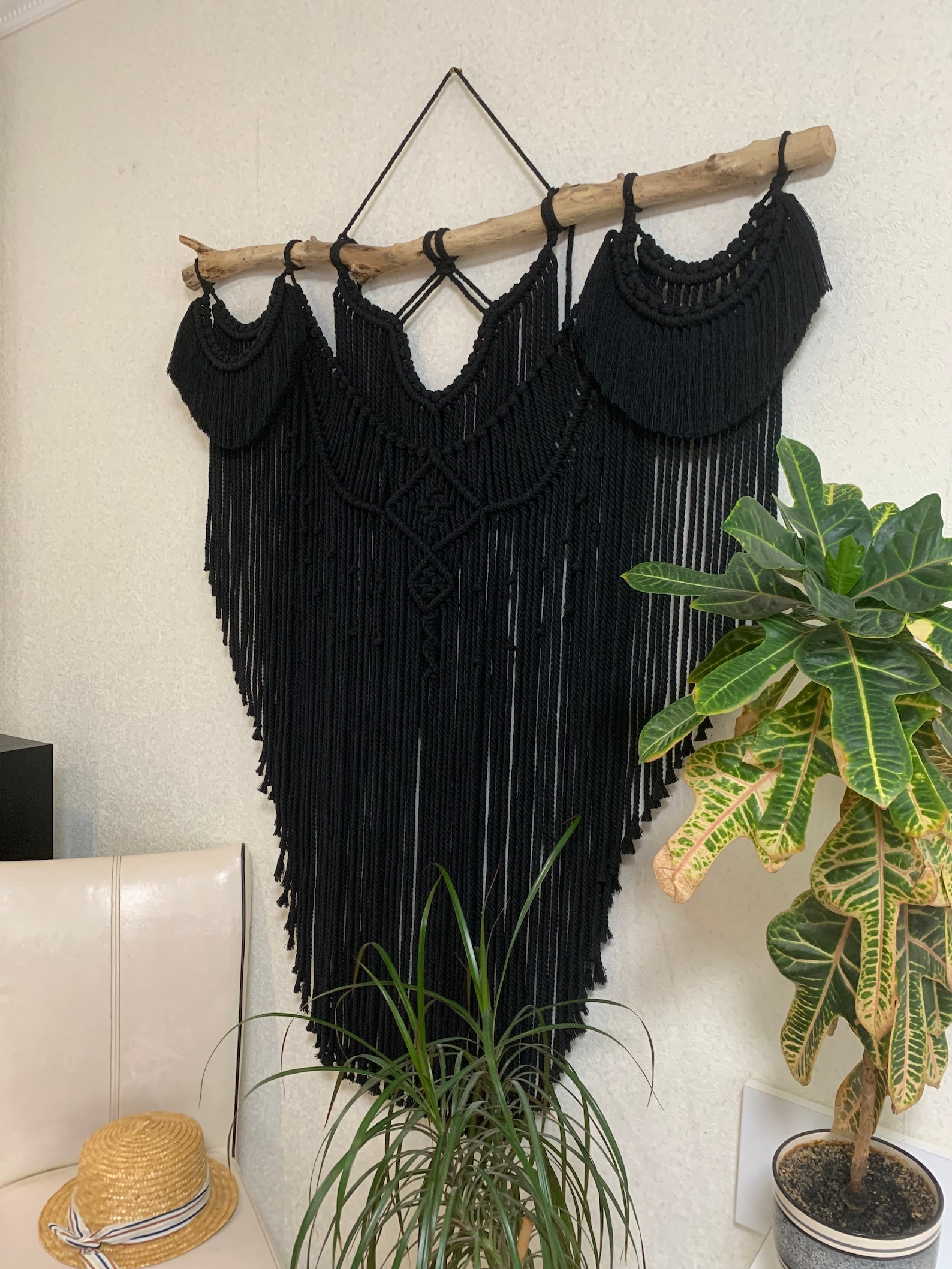Black Macrame Wall Hanging