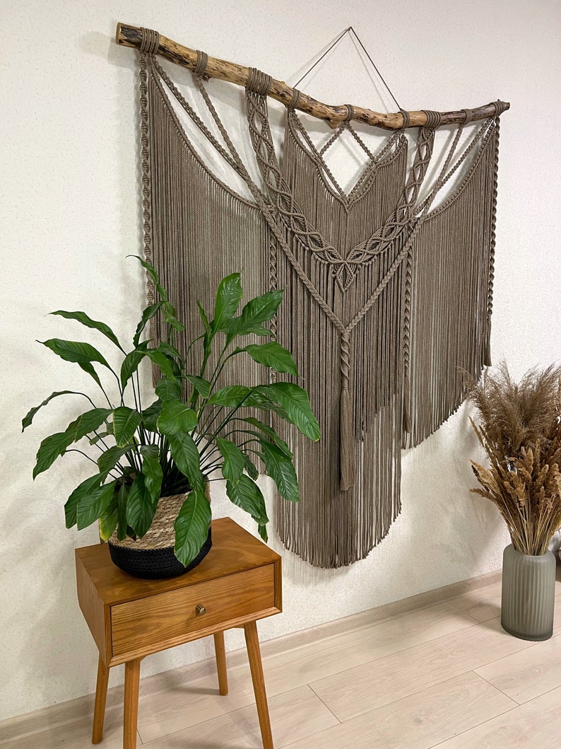 Extra Large Macrame Wall Hanging With Tassels Big Macrame Etsy