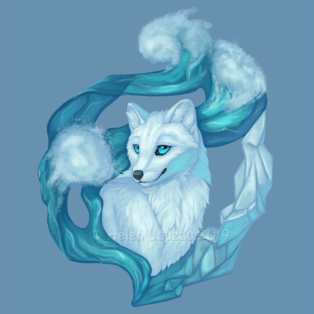 Elemental Fox Water and Ice Etsy UK