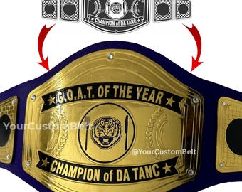 YourCustomBelt Cinturón de campeonato personalizado hecho a mano Premio al campeón CABRA DEL AÑO Cinturón de lucha libre personalizado
