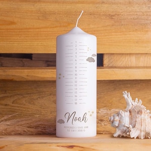 Life candle | 1 -18 years | Birth | 15 - 30 cm height | Personalized candle | Birthday candle