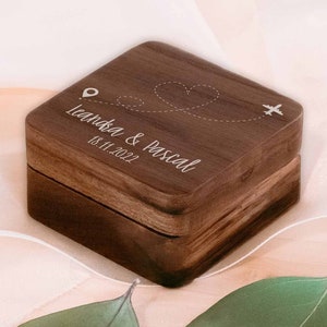 Ringbox Flugzeug | Ringschatulle Hochzeit | Personalisierte Ringkiste | Verlobung | Standesamt | Aufbewahrung l Trauung l Geschenkidee