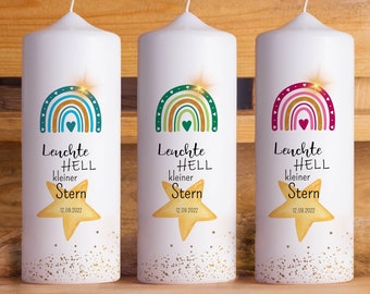 Straal helder sterretje rouwkaars sterkind | 15 - 30 cm hoogte | Gepersonaliseerde kaars | Gedenkkaars