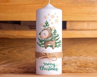 Cervo di candela natalizia | Candele dell'Avvento | 20 cm di altezza | Diametro 7 cm | Candele di Natale | Avvento | renna