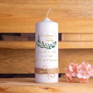 Wedding candle | Eucalyptus Vintage | 15 - 30 cm height | Wedding ceremony | Personalized candle | Personalized wedding gift | Wedding candle