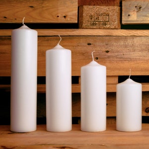 Candle | Candle blank | 15 - 30 cm height | 7 cm diameter | Pure white candle