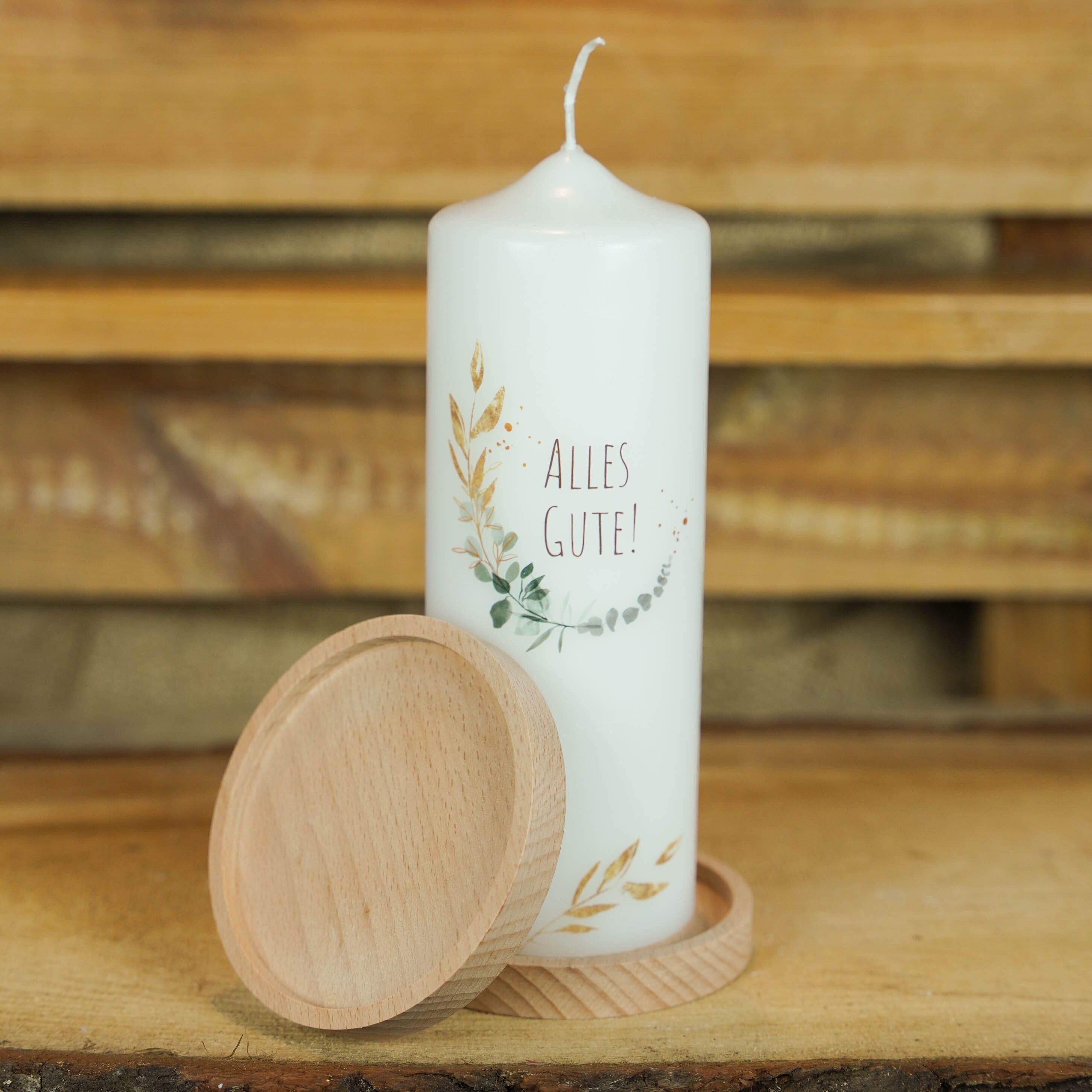 4 Stück Kerzenhalter Aus Holz – Stumpenkerzen Untersetzer Mit Auffangschale, Rustikal