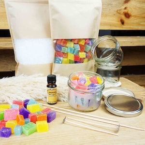 Bastelset: Duftkerzen selber machen | Bunte Kerzen selber machen | DIY-Set | Basteln mit Kindern | Geschenkidee |  Bastelabend