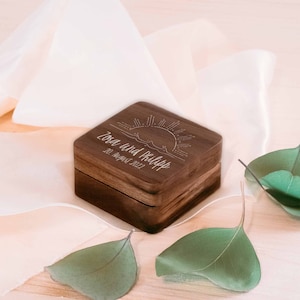 Boîte à bagues soleil | Boîte à alliances | Boîte à bagues personnalisée | Fiançailles | bureau d&#39;état civil | Rangement l Cérémonie de mariage l Idée cadeau | Vacances