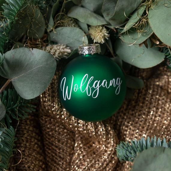 Weihnachtskugel mit Namen geschwungen ∅ 6cm | Wunschmotiv | Personalisiertes Geschenk | Weihnachtsbaum | Tannenbaumkugel | Christbaumkugel