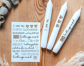 Tatuaggi candela Love Simple | Foglio di candela | Kit artigianale per candele a tema amore | regalo | Creazione | adesivi per candele