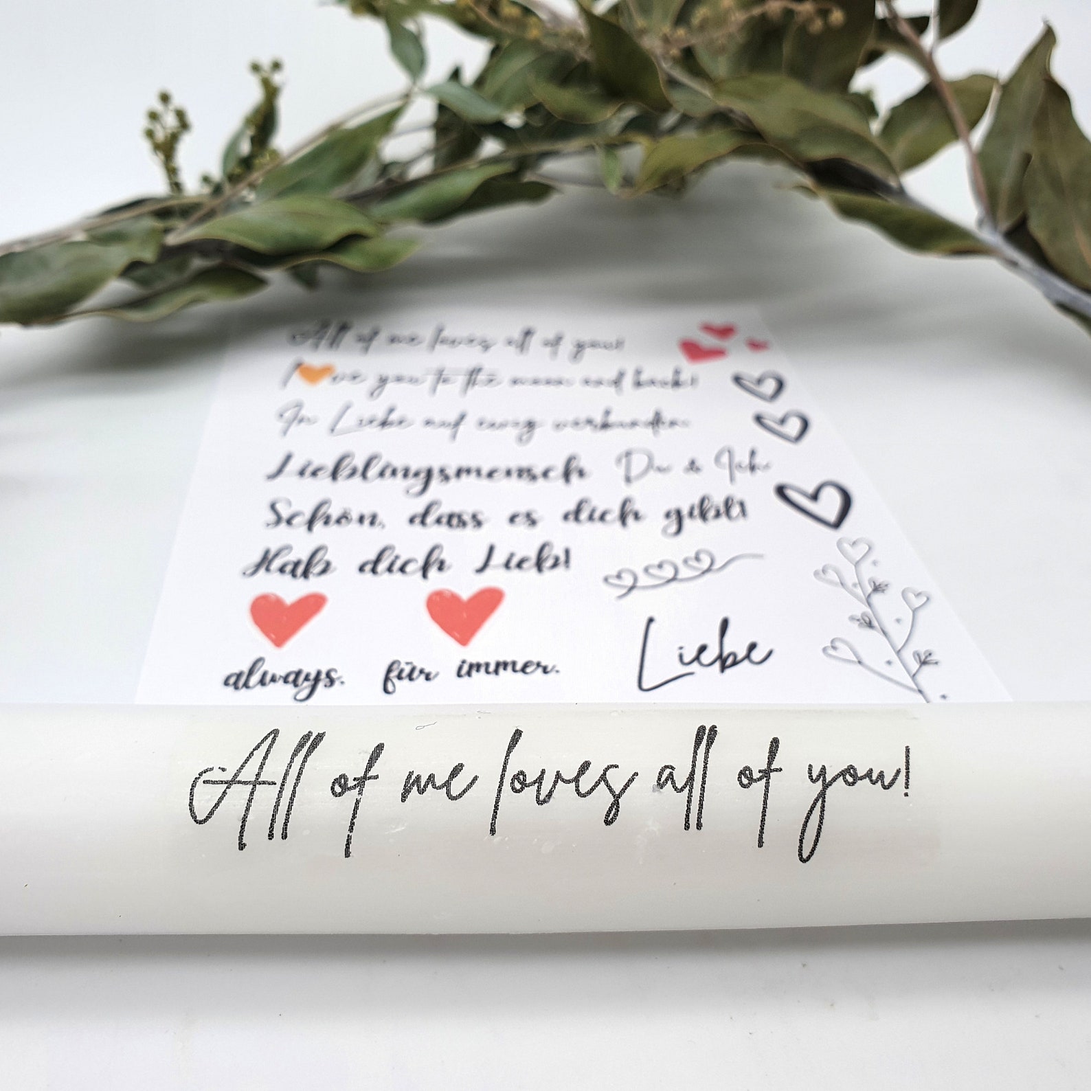 Kerzen Sticker Bastelset für Kerzen Thema Liebe Etsy