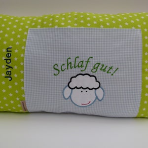 Almohada de peluche para bautismo de nacimiento con nombre.