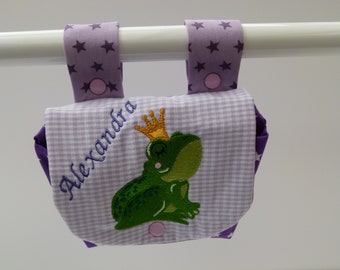 Handlebar bag Frog King with name