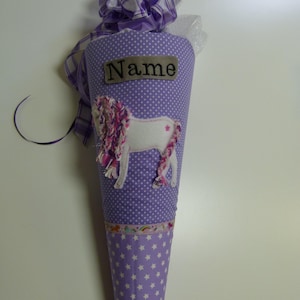 School cone sugar cone school enrollment unicorn with mane with name