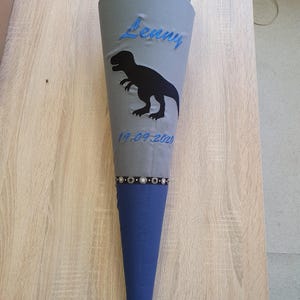 School cone sugar cone school enrollment dinosaur T-REX with name