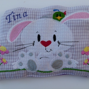 Heat pad spelt pillow rabbit with name