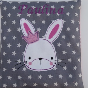 Heat cushion rabbit with name spelt pillow grain pillow