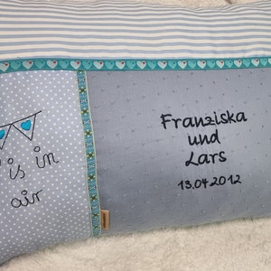 Kissen Hochzeit Hochzeitstag Name Namenskissen Kuschelkissen Bild 4