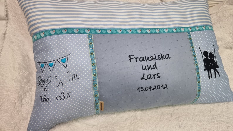 Kissen Hochzeit Hochzeitstag Name Namenskissen Kuschelkissen Bild 4