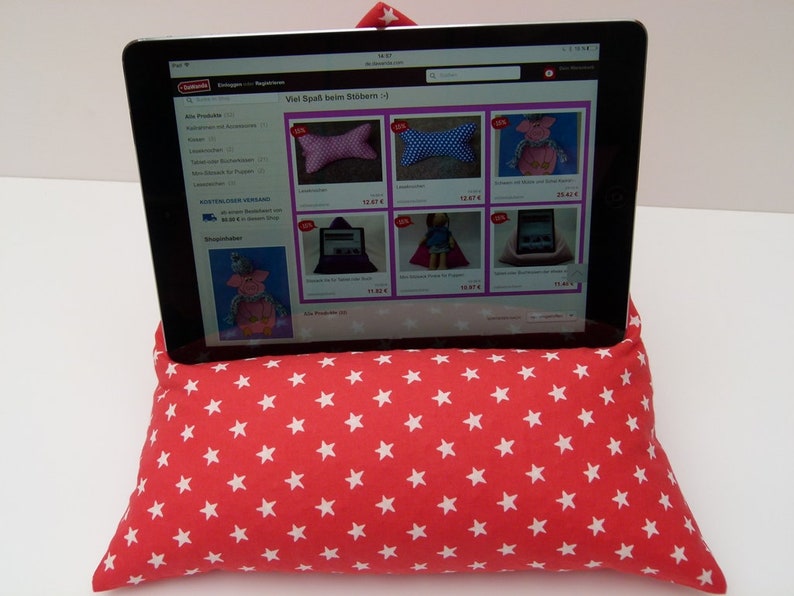 Pyramid Pillow Tablet Pillow Book Cushion Reading Pad Stars for Tablet/Book image 1