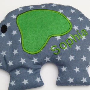 Heat cushion spelled cushion elephant with name grain cushion microwave image 2