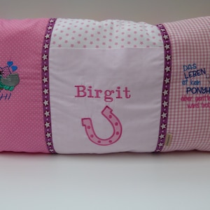 Cuddly pillow Ponyhof name pillow with bag XXL